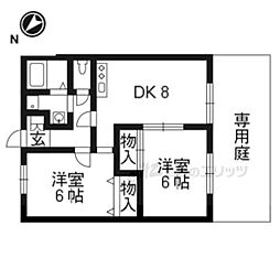 ラビルヌーヴ・桂 2LDKの間取図画像