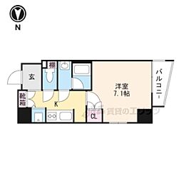 CQレジデンス京都御所西 1Kの間取図画像