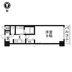エスカーサ京都西陣 1Kの間取図画像