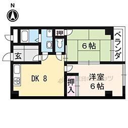 オザサライブコープ 2LDKの間取図画像