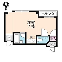AncientCity上七軒 ワンルームの間取図画像