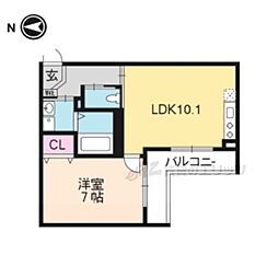 FIORE西院 1LDKの間取図画像