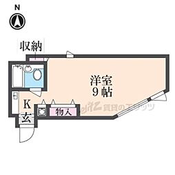 スタジオーネ桂 1Kの間取図画像