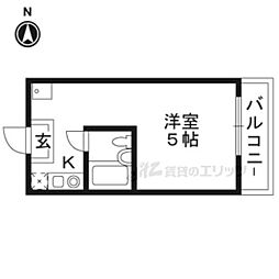 サンフェリシアン東福寺 3階ワンルームの間取り