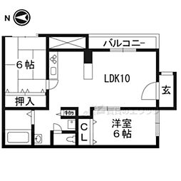 阪急京都本線 西京極駅 徒歩8分の賃貸マンション 5階2LDKの間取り