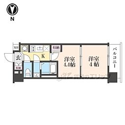京都市南区吉祥院西ノ庄西浦町マンション 2Kの間取図画像