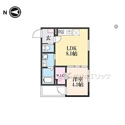 Ｆ　ａｓｅｃｉａ　Ｃａｎａｌｅ 2階1LDKの間取り