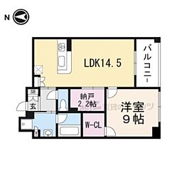 ジオ烏丸五条 9階1LDKの間取り