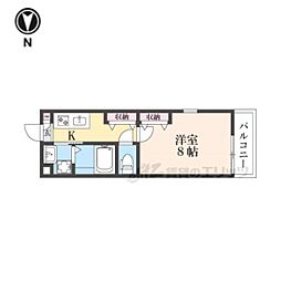 JR山陰本線 二条駅 徒歩7分の賃貸マンション 3階1Kの間取り