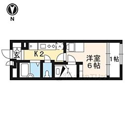 京阪本線 鳥羽街道駅 徒歩5分の賃貸アパート 2階1Kの間取り