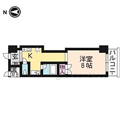 KIND (EN)III南館 3階1Kの間取り