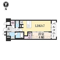 パラドール四条烏丸グレイス 1DKの間取図画像