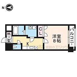 京阪本線 龍谷大前深草駅 徒歩10分の賃貸マンション 2階1Kの間取り
