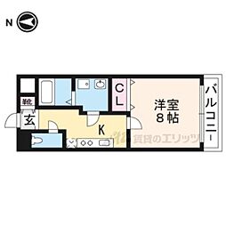 京阪本線 龍谷大前深草駅 徒歩10分の賃貸マンション 5階1Kの間取り