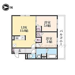 間取図画像 2LDK