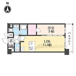 プレサンス十条凛華 6階1LDKの間取り