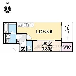 JR東海道・山陽本線 桂川駅 徒歩10分の賃貸アパート 3階1LDKの間取り