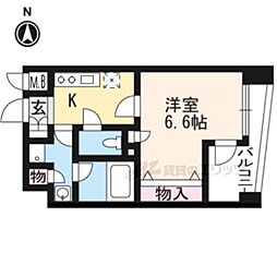 JR東海道・山陽本線 京都駅 徒歩5分の賃貸マンション 2階1Kの間取り