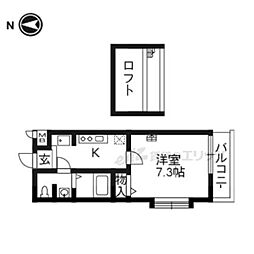 京阪本線 龍谷大前深草駅 徒歩5分の賃貸マンション 4階1Kの間取り