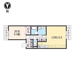 ｍａｎｓｉｏｎ東福寺 2階1LDKの間取り