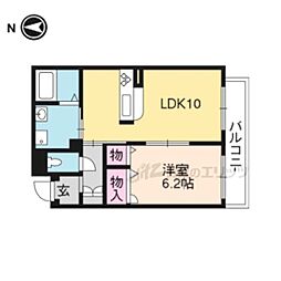 シャーメゾン楠 3階1LDKの間取り