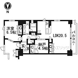 京都地下鉄東西線 二条駅 徒歩4分の賃貸マンション 7階2LDKの間取り
