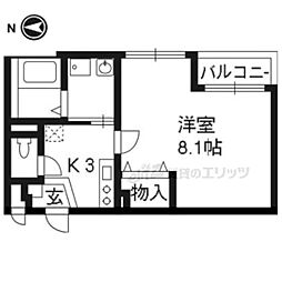 アルバフローレスタ 1階1Kの間取り
