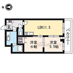 阪急京都本線 西院駅 徒歩12分の賃貸マンション 6階2LDKの間取り
