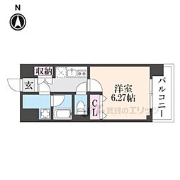 LW京都桜邸 1Kの間取図画像