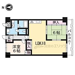 桂ガーデンハイツ 2LDKの間取図画像