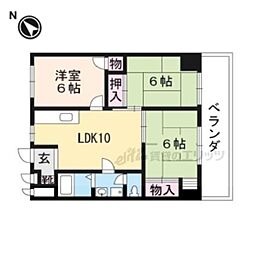 東和ハイツ本館 2LDKの間取図画像