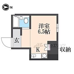 ルピエ四条 ワンルームの間取図画像