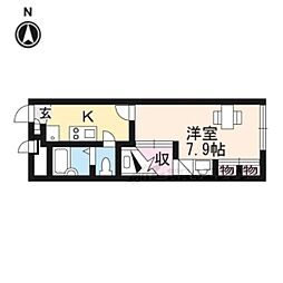 レオパレスみその 1Kの間取図画像
