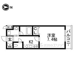 ベラジオ京都壬生ウエストゲート 1Kの間取図画像
