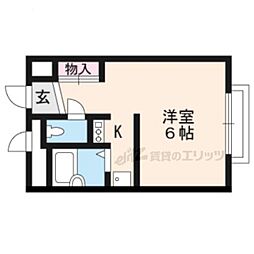 レオパレスフォレスト 1Kの間取図画像