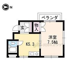 シャトー羅城門 1DKの間取図画像