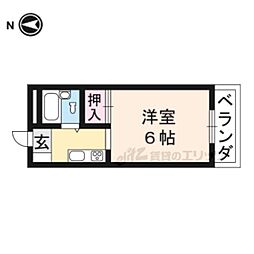 グランヴィラ桃山 1Kの間取図画像