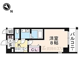 エスリード京都吉祥院 1Kの間取図画像