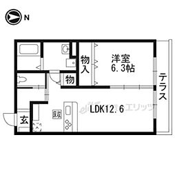 エルメゾンさくら 1LDKの間取図画像