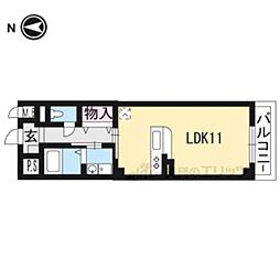 ドミール西大路 ワンルームの間取図画像