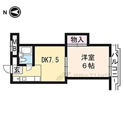 Crest 1DKの間取図画像