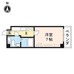 Nシャンブル 1Kの間取図画像