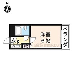 シティパレス京都東山 1Kの間取図画像