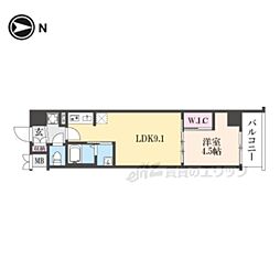 スワンズ京都東寺ガーデン 1LDKの間取図画像