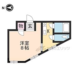 ジュネス東條 1Kの間取図画像