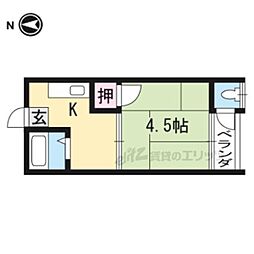 シオン荘（南） 1階1Kの間取り