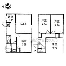 コーポリリー 1階4LDKの間取り