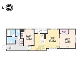 シャーメゾンライズＯｎｅ 2階1LDKの間取り