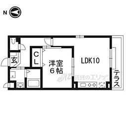 橘 2階1LDKの間取り