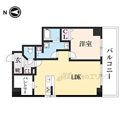 京都地下鉄東西線 二条城前駅 徒歩12分の賃貸マンション 5階2LDKの間取り
